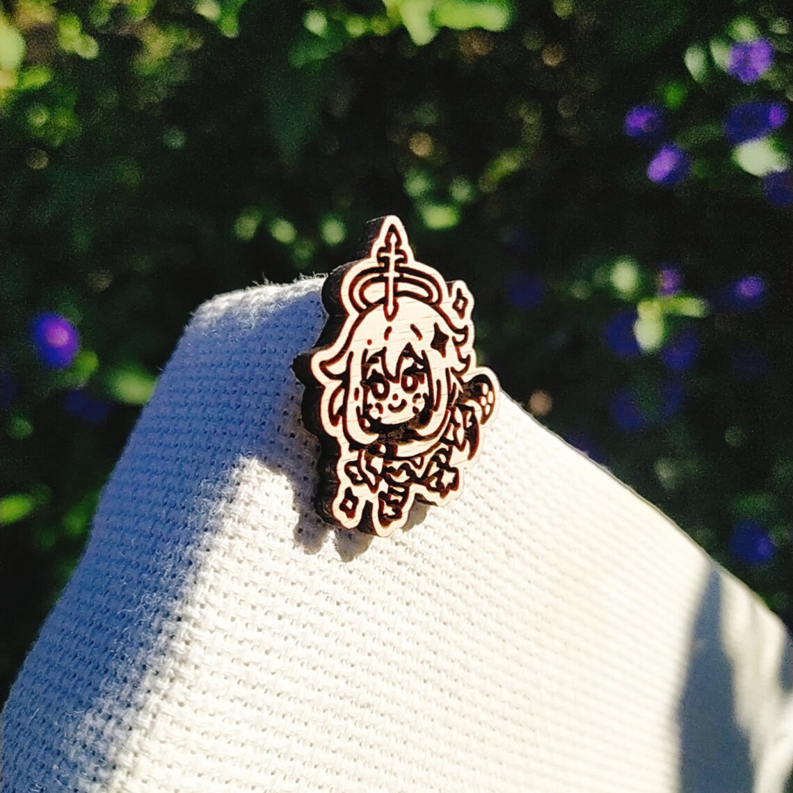 Paimon Wood Pin Genshin Impact Pin Laser Etched Wood Pin - Etsy