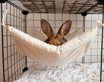 Bunny Hammock for Cage Playpen Crate, Bed Mat for Rabbit Rat Guinea Pig Canvas