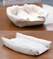 Custom Origami Bunny Bed in 2 Positions Minimalist and Modern Rabbit Beige Natural Cushion Pillow 