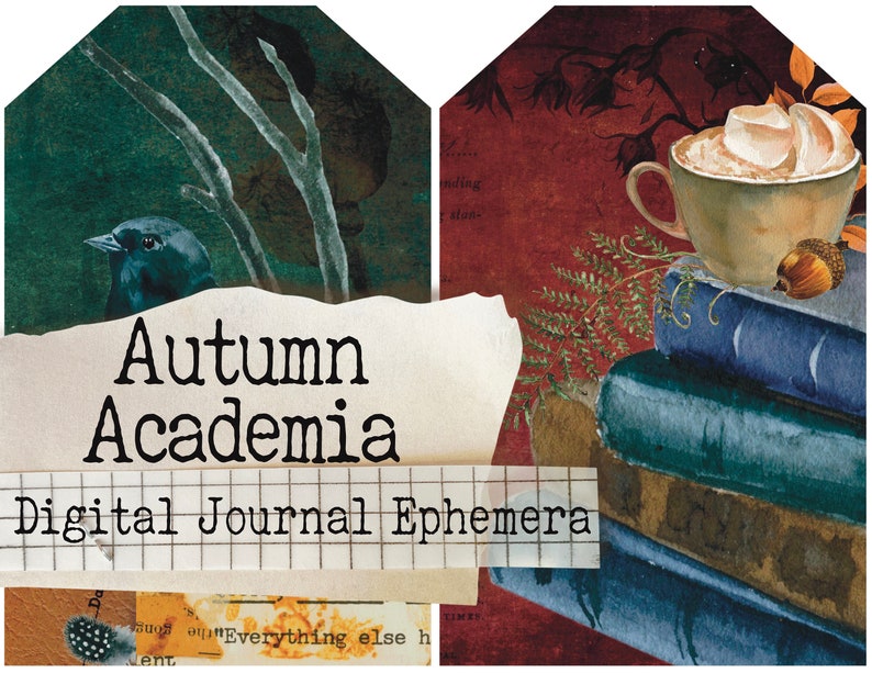 Autum Academia 2 Printable Journal Kit Instant Download Journal Pages Digital Download Book of Shadows Grimoire Witchcraft image 1