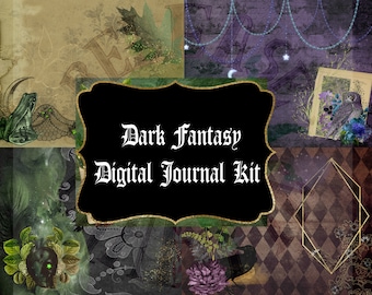 Dark Fantasy Journal Kit – Gothic Printable Pages, Fairytale Theme (Digital Download)