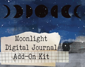 Moonlight 2 - Add On Kit - Printable Journal Kit - Instant Download - Journal Pages - Digital Download - Moon - Book of Shadows - Grimoire