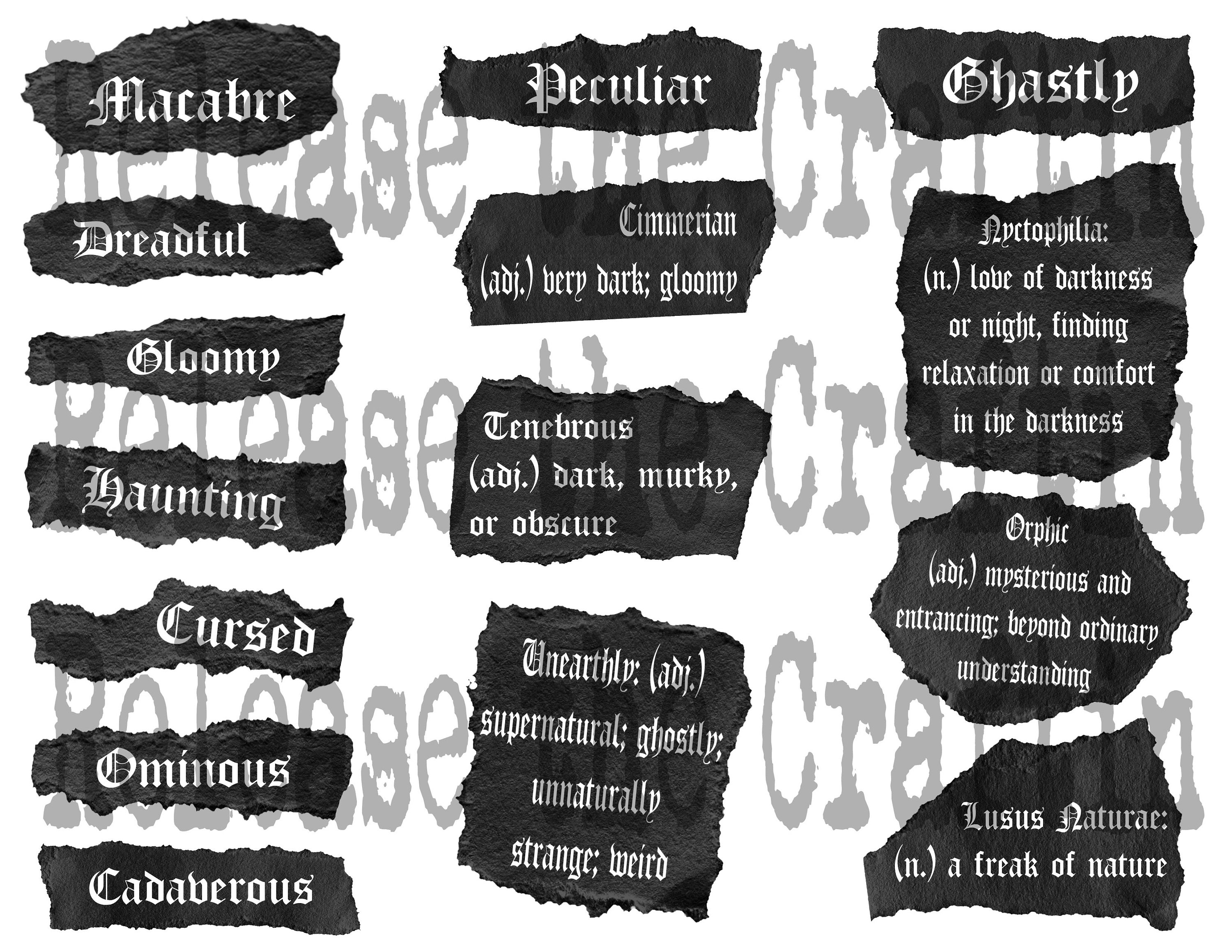 gothic words for creative writing