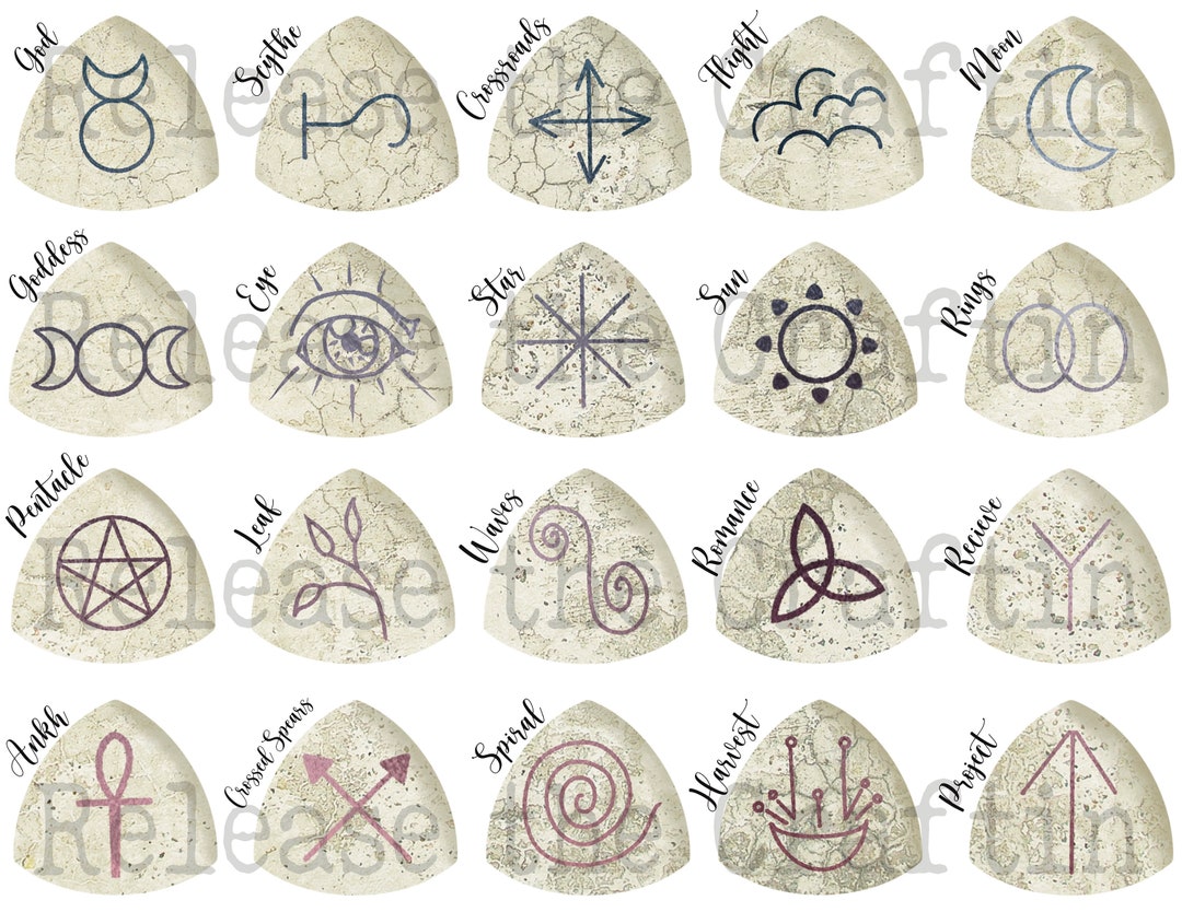 Witches Runes Printable Journal Embellishment Scrapbooking Grimoire