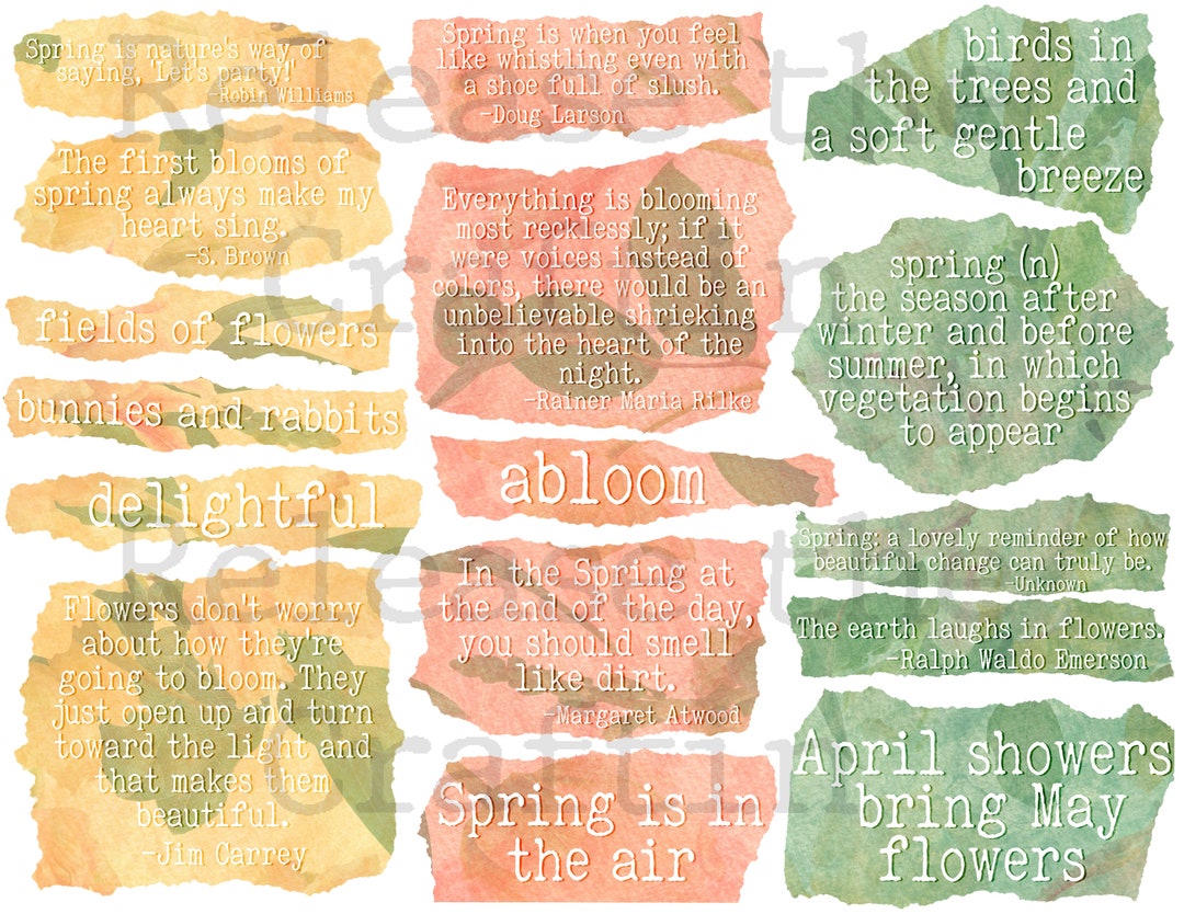 Spring Words- Word-sheet - Printable Journal Embellishment ...