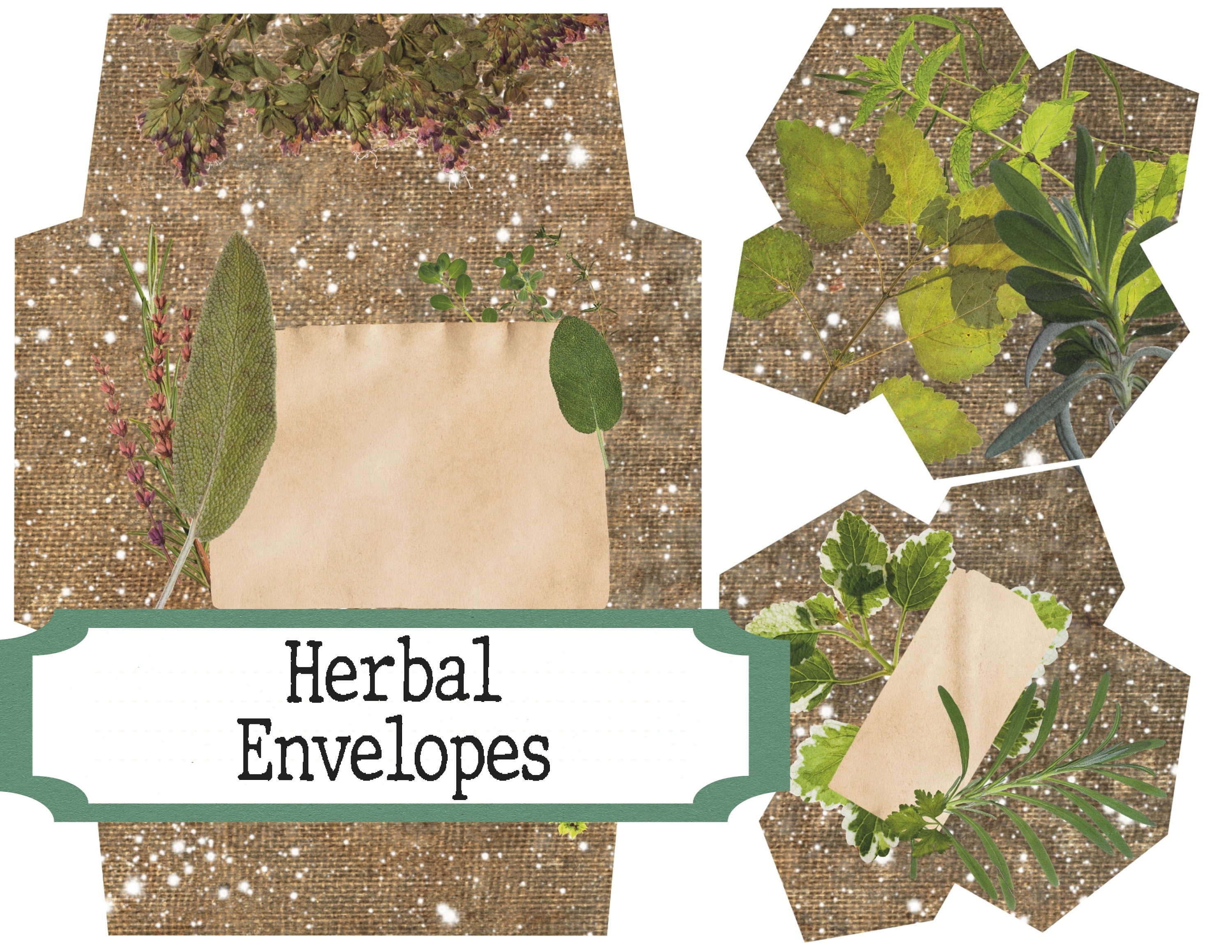 Herbal Envelopes - Printable Journal Ephemera - Book of Shadows