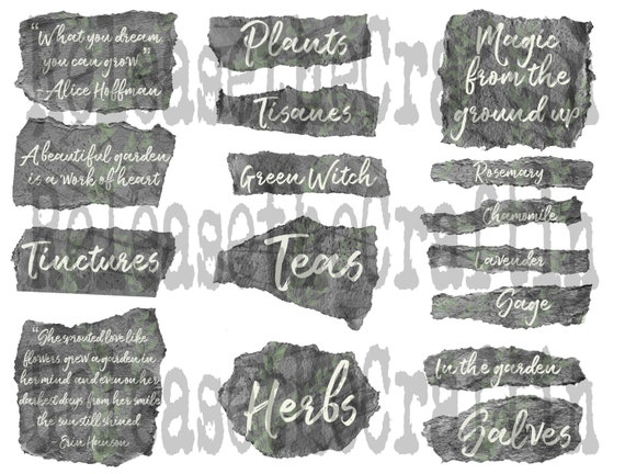 Herbal Envelopes - Printable Journal Ephemera - Book of Shadows- Grimoire -  Pen Pal - Scrapbooking- Download - Digital Download