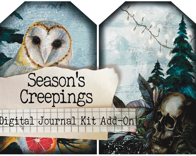 Featured listing image: Season’s Creepings 2- Printable Journal Kit - Instant Download - Journal Pages -Digital- Book of Shadows - Halloween - Witchcraft - Samhain