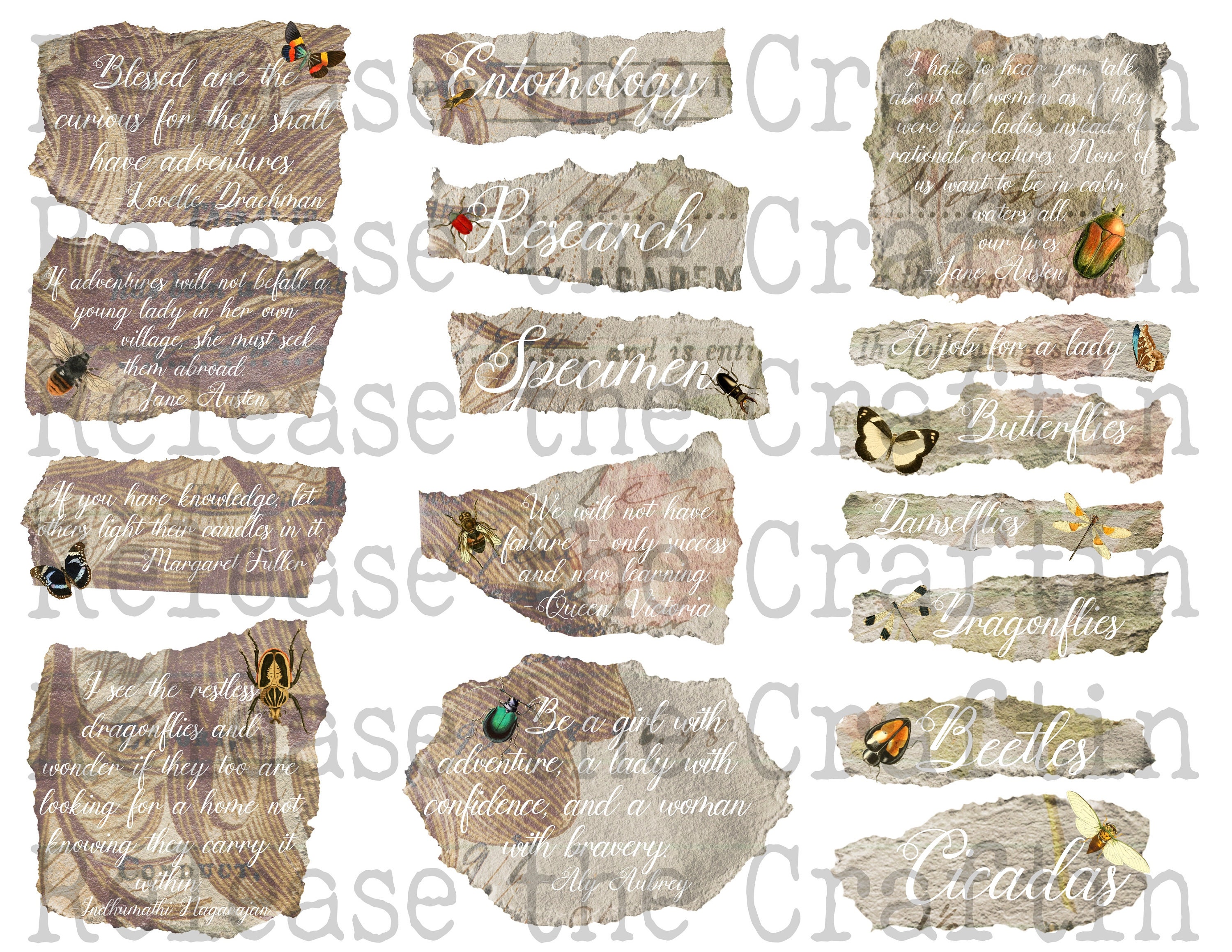 Herbal Envelopes - Printable Journal Ephemera - Book of Shadows- Grimoire -  Pen Pal - Scrapbooking- Download - Digital Download