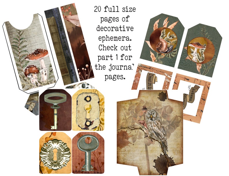 Autum Academia 2 Printable Journal Kit Instant Download Journal Pages Digital Download Book of Shadows Grimoire Witchcraft image 6