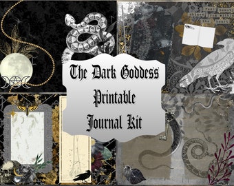 Dark Goddess Printable Journal Kit – Witchcraft, Grimoire (Digital Download)