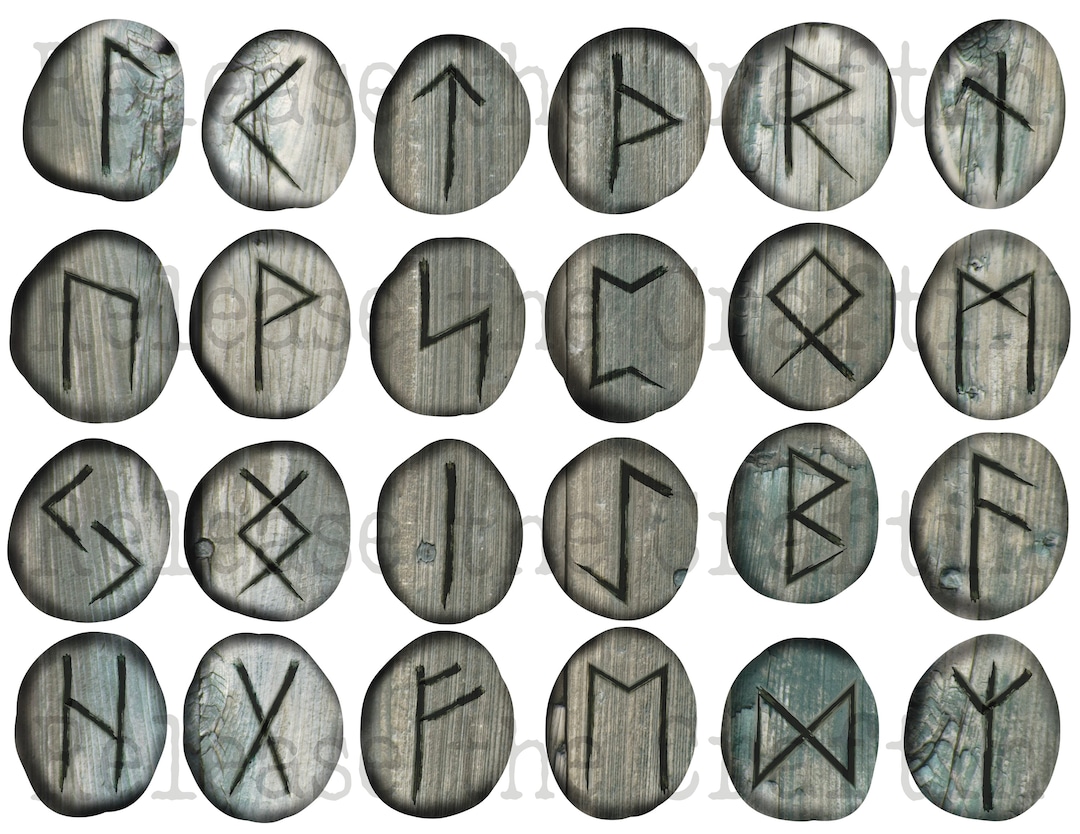 Wood Runes - Printable Elder Futhark Set for Book of Shadows (digital ...