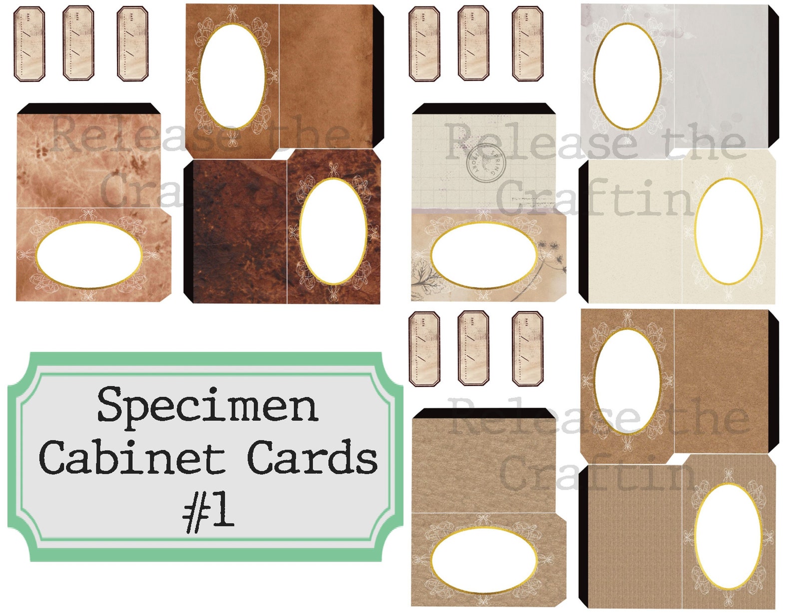 Specimen Cards 1 Printable Journal Embellishment Etsy