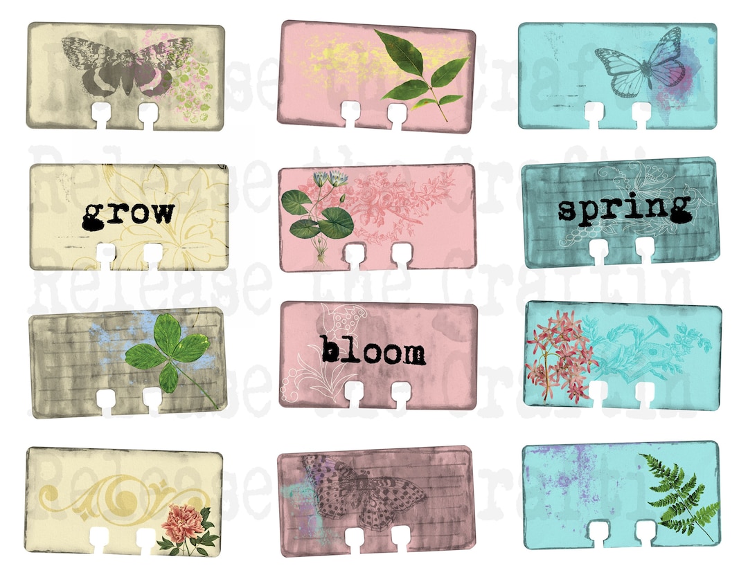 Spring Rolodex Cards- Printable Journal Embellishment - Scrapbooking ...
