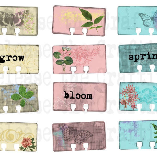 Spring Rolodex Cards- Abbellimento giornale stampabile - Scrapbooking- Download istantaneo - Download digitale