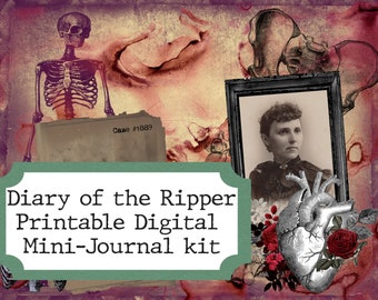 Diary of the Ripper- Mini Kit - Printable Journal Kit - Instant Download - Journal Pages - Digital Download - Book of Shadows - Grimoire