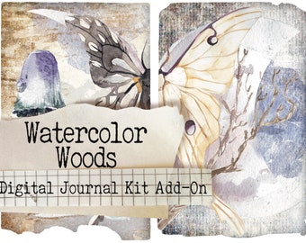 Watercolor Woods  2 - Printable Journal Kit - Instant Download - Journal Pages - Digital Download - Book of Shadows - Grimoire - Witchcraft