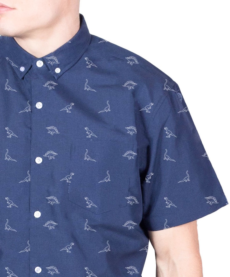 Fun Shirt for Mens Buttonup Dinosaur Button Down Short Etsy