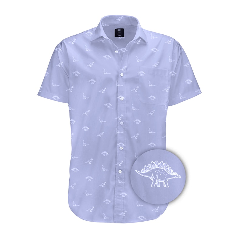 Fun Shirt for Mens Buttonup Dinosaur Button Down Short Etsy