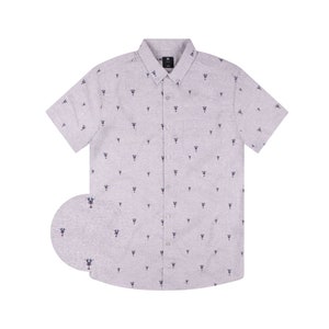 Nautical Lobster Button-Up | Short Sleeve Collar Shirt | Coastal Print Top | Funny Fish Printed Sea Food