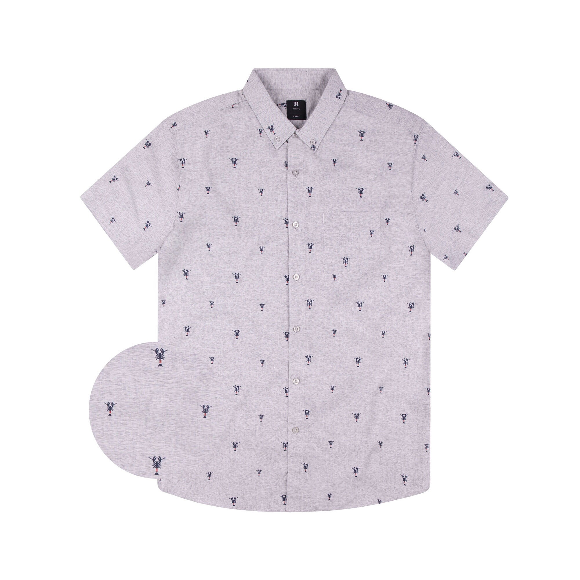 lobster dress shirt Lobster In Blue Men's Dress Shirt