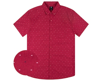 Fishbone Button Down Short Sleeve, Fun Shirt For Mens Button-up, Funny Fish, Shark Printed