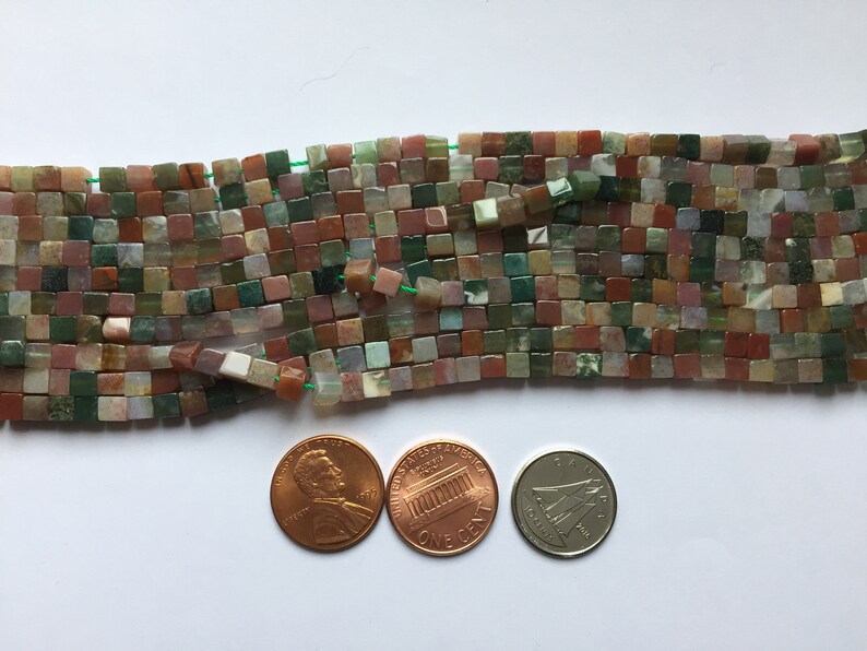 Cube Beads 15.5\u201d-Vintage 100pcs Cube Fancy Jasper beads Natural stone beads Loose beads 4x4mm bead Jewelry Supplies Craft Supplies