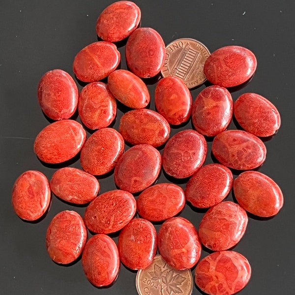 Rare Beautiful A+++Vintage 13x18mm Handcraft Natural Red Sponge Coral Oval Beads, Jewelry Supplies, Craft Supplies, Closeout Sale