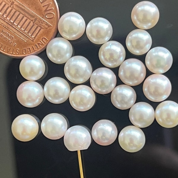 Closeout Sale! 100 pcs Vintage 6.5mm/7mm Natural Light Pink Fresh water Pearl, Pearls for Earring Stud, Deep Rich Luster, Lowest Price