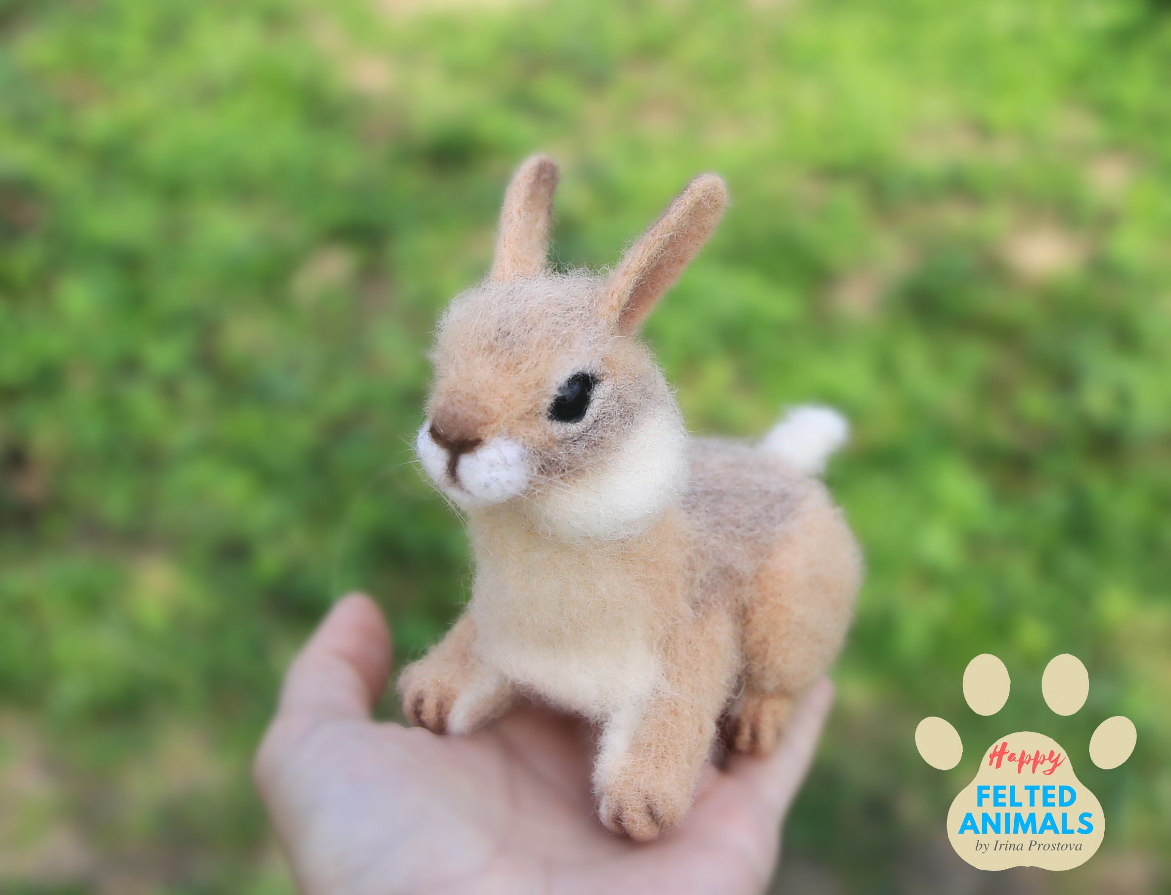 Rabbit Needle Felting Tutorial Wool Felt Bunny Pattern Etsy