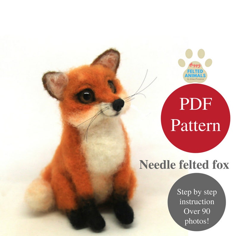 Plump Fox Tutorial Felted Toys PDF Pattern Download Needle Felting