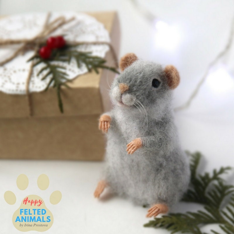 Needle Felted Mouse Kit DIY Craft Kit Needle felted Miniature Etsy