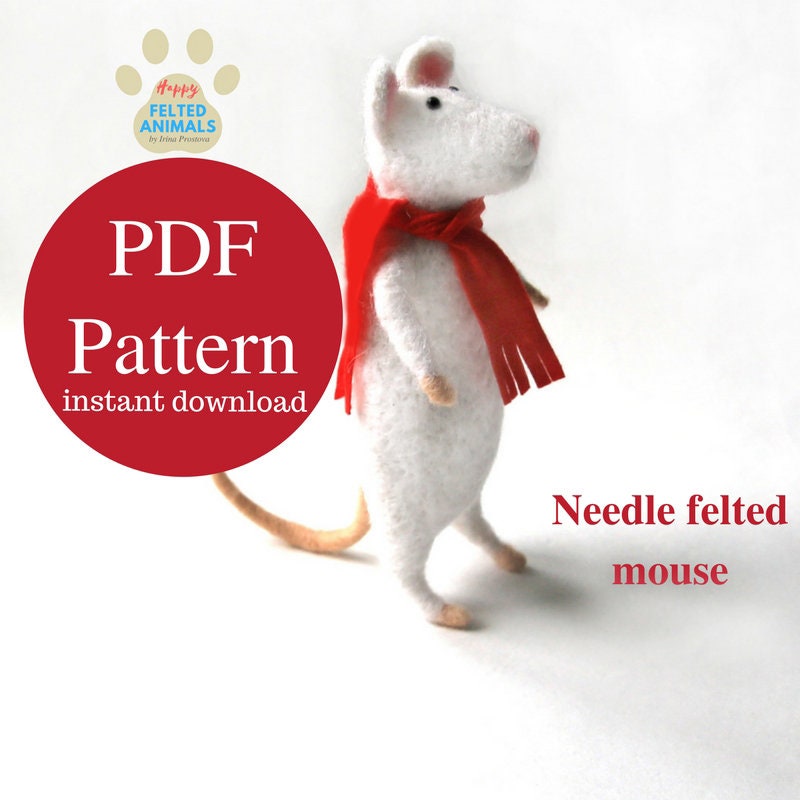 Needle felting Tutorial Felt Mouse Pattern Pet Plush Needle Etsy