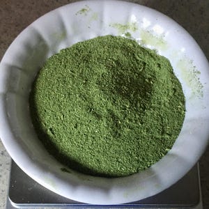 Powdered Kaffir Lime Leaves Fine Ground Makrut Mauritius Papeda Citrus Hystrix Fresh Picked and Dried to Order