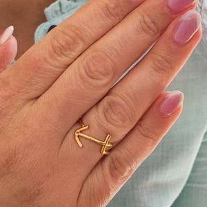Sagittarius Zodiac Sign Ring, Sagittarius Sign, Horoscope Gold Rings, November December Birthday Gift, Astrology Jewelry, Unisex Gold Rings