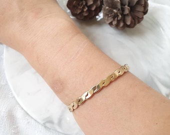 Gold or Silver Twisted Bangle for Women's, Thick twisted Bracelet, Minimal Large Bracelet, Minimalist Bangle, Delicate BANGLE, Cuff Bracelet