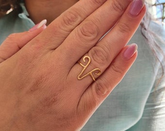 ARIES Zodiac Sign Rings, Aries Sign, Horoscope Gold Ring, March April Birthday Gift, Astrology Sign Jewelry, Unisex Men Ring, Gold Open Ring