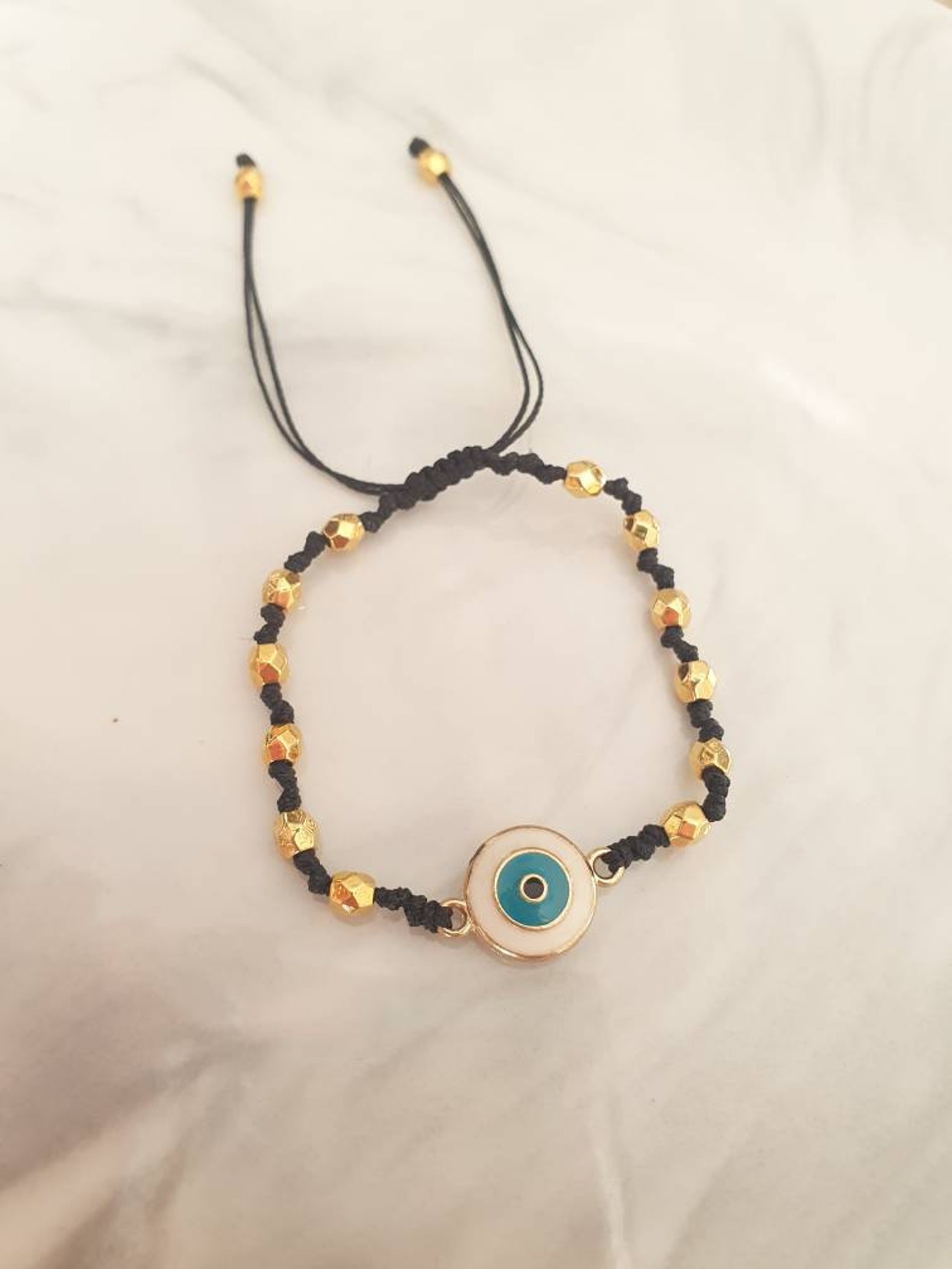 Gold Plated Evil Eye Bracelets Red/white/blue Evil Eye Etsy UK