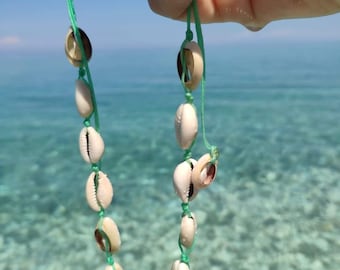 Adjustable Cowrie Shell Necklace, Bracelet, or Anklet, Handmade Jewelry