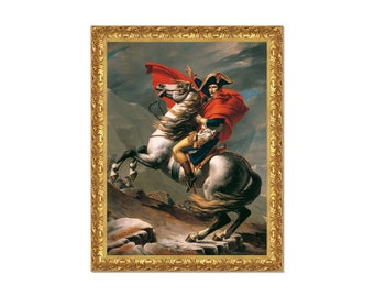 Tirage sur toile encadrée - Made in Italy - Napoléon au Grand Saint-Bernard - Jacques-Louis David