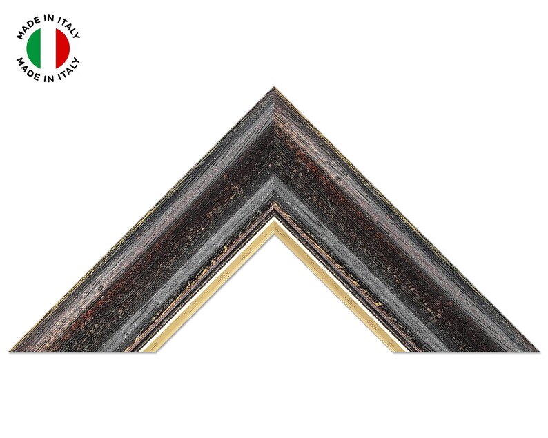 Black and Gold Wood Picture Frame Wooden Frame for Your Etsy