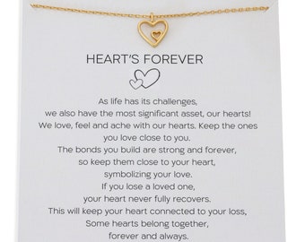 Sierlijke gouden hart hanger ketting, open hart ketting, eenvoudige hart ketting, hart sieraden, minimale hart charme, vriendin cadeau, moeder