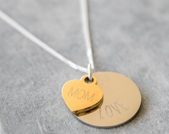 Personalized Heart Necklace, Gold Heart Necklace, Love Necklace, Minimalist Heart Necklace, Dainty Heart Necklace, Name Lover Gift for Her
