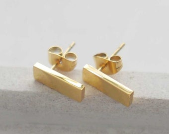 Gold Bar Earrings, Simple Stud Earrings, Gold Filled Bar Earrings, Dainty Studs- Minimalist Earrings, Line Bar earrings, Gold Bar Studs, Her