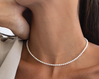 Collar de plata de perlas
