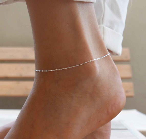 summer beach anklet summer jewelry Anklet silver silver anklet sterling silver anklet ankle bracelet silver