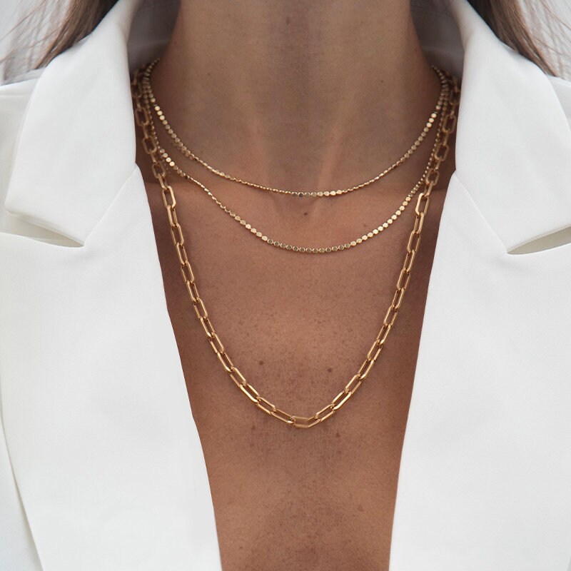 Gold Chain Necklace Gold Layering Necklace Gold Dainty - Etsy