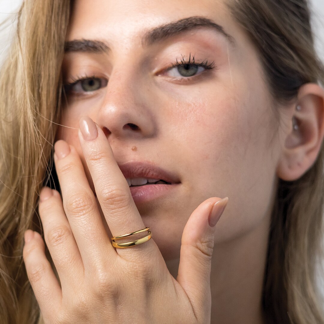 Gold Ring, Geometric Ring, Open Ring, Dainty Ring, Gold Filled Ring ...