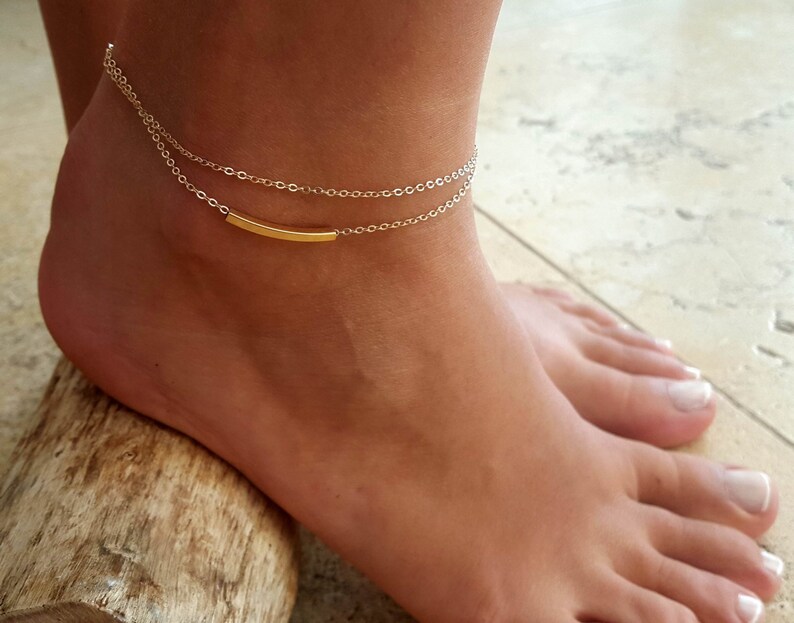 anklet feet gold
