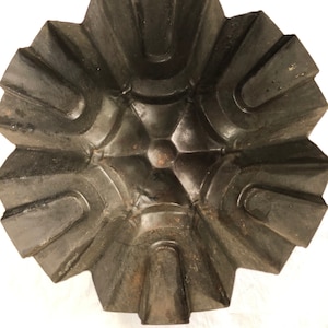 Antique tin pudding cake mold Art Deco kitchen decor